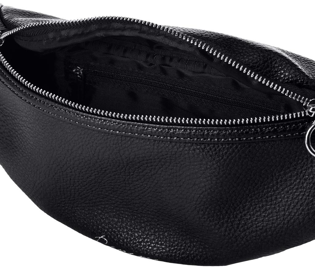 Synthetic Leather Smart Waist Bag [Rename] (Black)