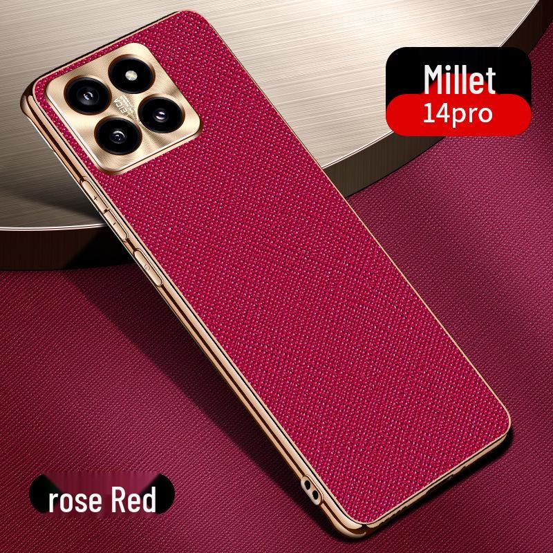 Electroplated Cross Texture Phone Case for Xiaomi 14PRO/13ULTRA/14ULTRA/12 - Light Luxury Design.