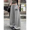 Retro Damen Street Style Jogginghose mit rotem Spinnenprint Neuheiten für den Frühling Fleece Lockerer Schnitt Streetwear Oversized