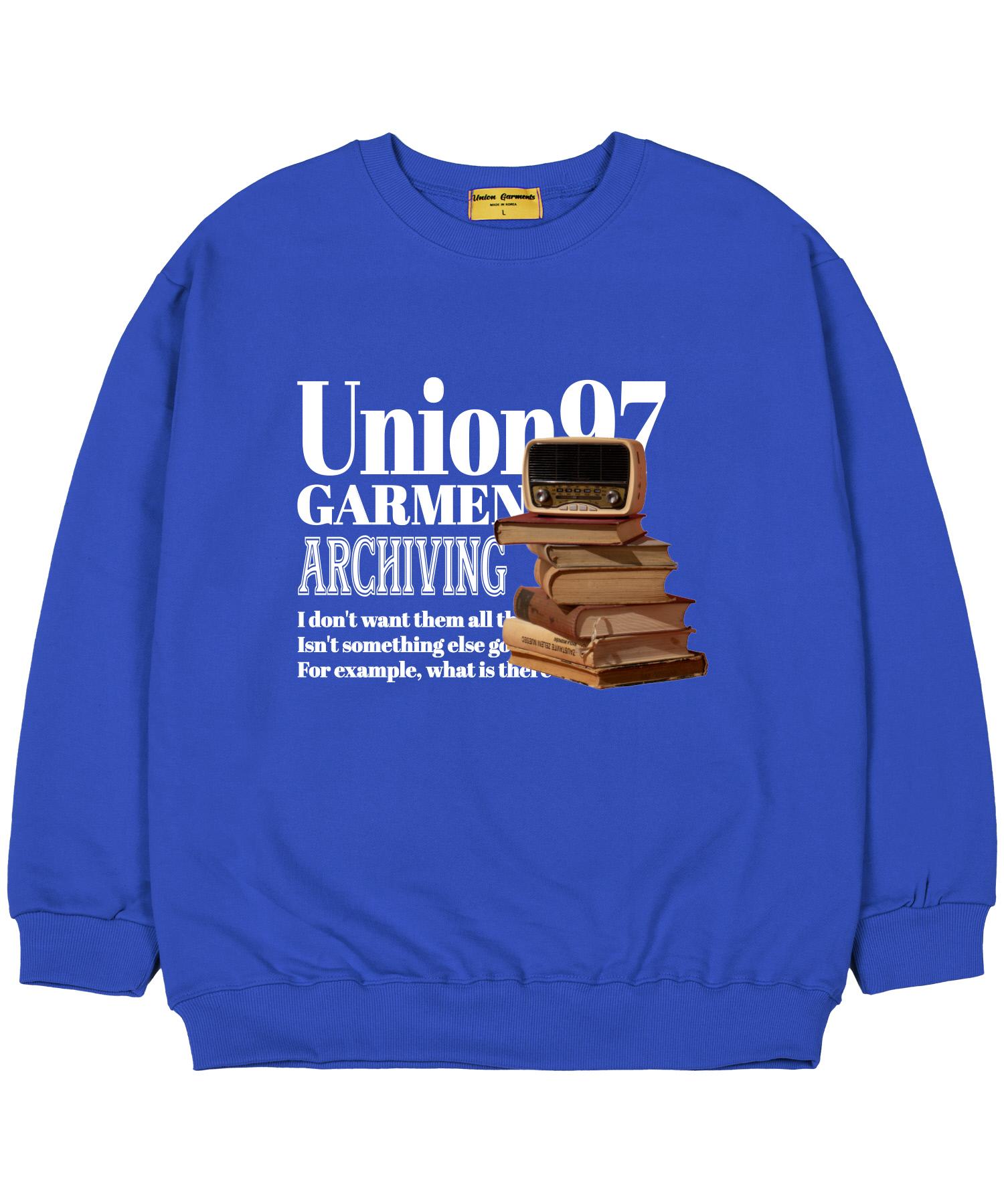 Union Garments [С флисовой подкладкой] 97 Радио Оверсайз Толстовка Синяя M