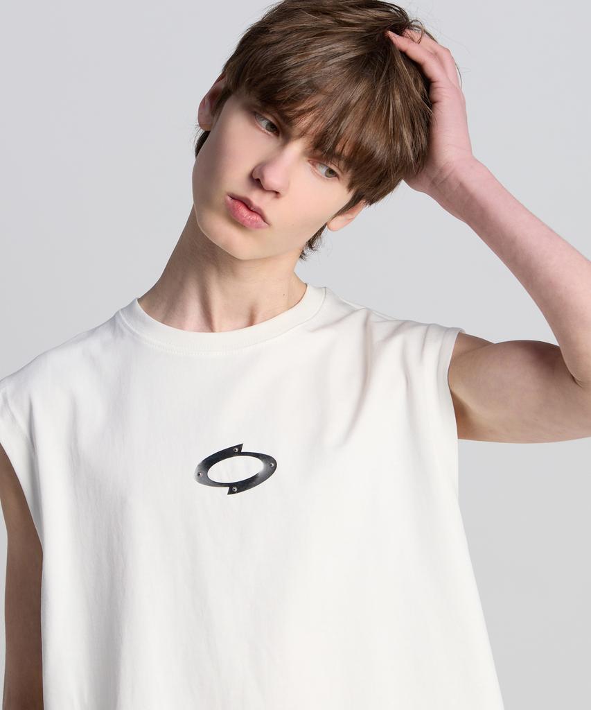 TENER Tnr Logo Simple Sleeveless White