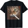 Funny Smoking Cat, Cigarette Kitty Gen Z Meme, Cat Lover T-Shirt