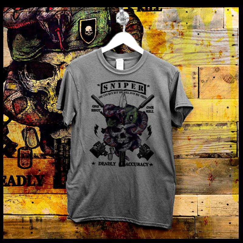 Sniper T-shirt Military Infantry Scout Tactical Tier 1 Ops Deadly Accuracy Tee