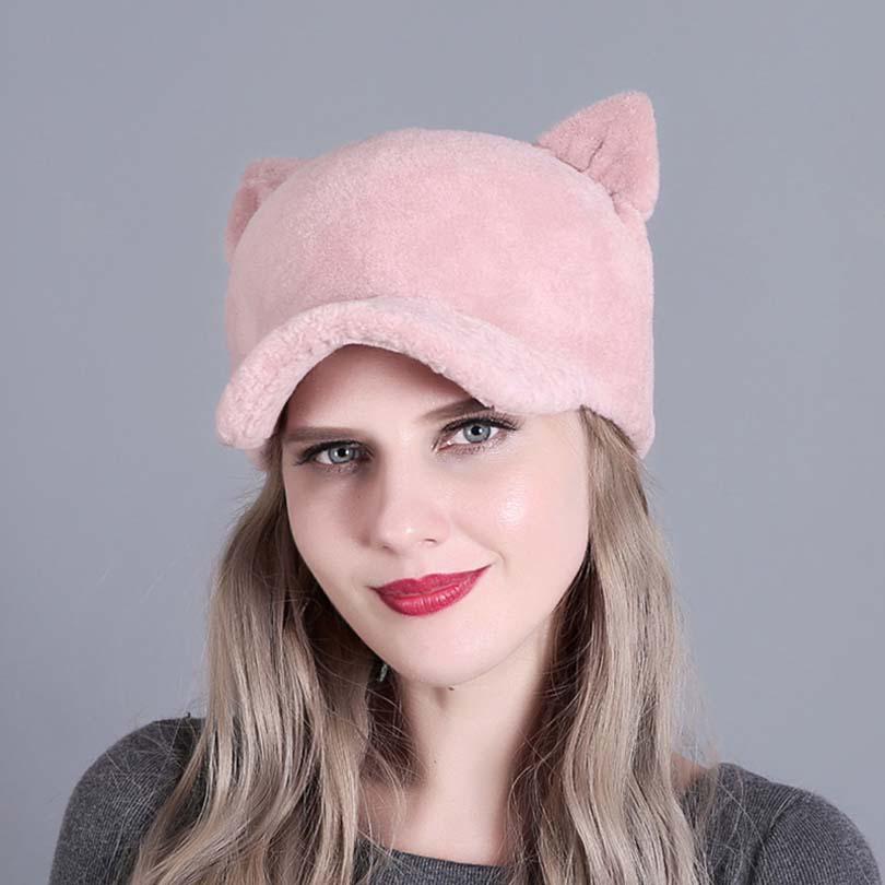 Satın alın Women Natural Real Mink Fur Hats Autumn and Winter Warm