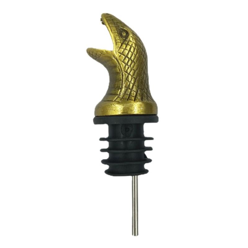 Snake Head Wine Mouth Home Bar Tools Keep Fresh Bottle Stopper Pour Spouts Decoration Gift Bronze Pourer