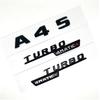 3D ABS Glossy Black Car Fender Badge Turbo 4MATIC Sticker Rear Trunk AMG Emblem A45 Logo For Mercedes Benz A 45 AMG W176 W177 RM1