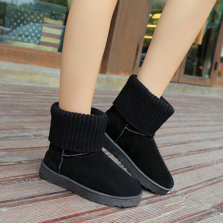 Directly from the Manufacturer Winter New Wool Mouth Snow Boots Women's Short Boots Two Wear Velvet Short Cotton Shoes Wholesale Women