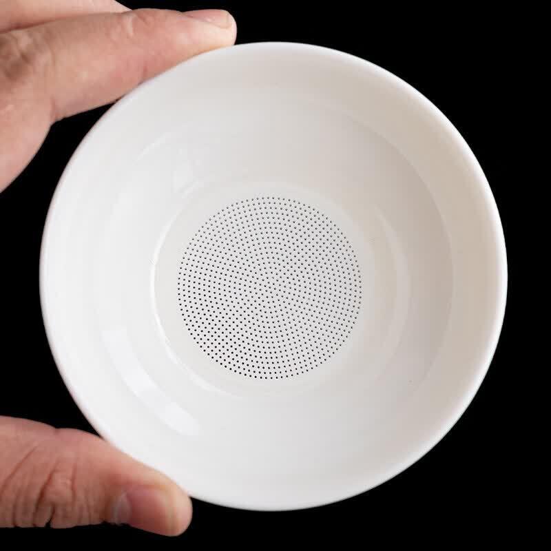 Mutton-fat Jade White Porcelain Tea Strainer