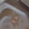 Elegante runde römische Ziffern Zirkon Ohrringe für Frauen Lange Quasten Kette Edelstahl Ohrlinie Schmuck Accessoires Geschenk