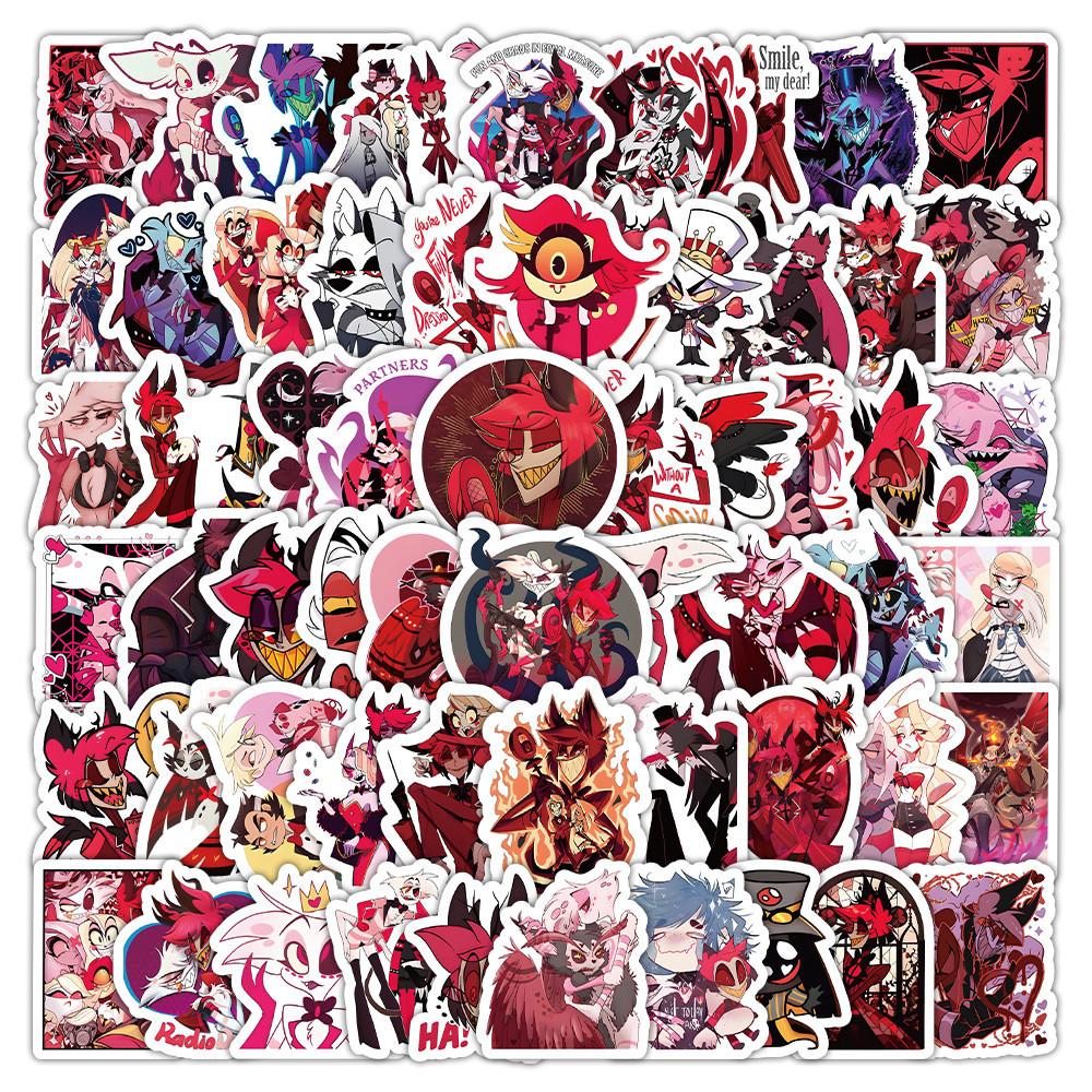 100Pcs Anime Hazbin El Waterproof Graffiti Stickers For Helmet Bicycle Hand Account Pencil Case Decals Lanlanstickersworld