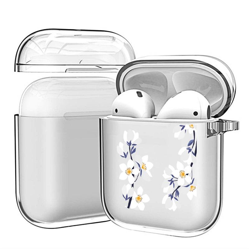 "Chrysanthemum Design Shockproof Transparent TPU Soft Case for Apple AirPods 4"