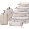 7Pack Packing Cubes Set Polyester Large Capacity Compression Travel Organizers with Shoe Bag & Drawstring Pouch Luggage Suitcase