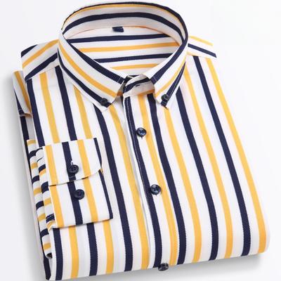 Men's Casual Shirt Fashion Loose Striped Short Sleeve Casual Beach Long Sleeve Shirt
