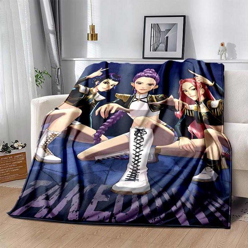 KPOP Hunter Flannel Blanket Soft Warm All-Season Throw, Design for Camping, Car Travel, Hiking Sofa, Bed, Office Perfect Gift for Parties