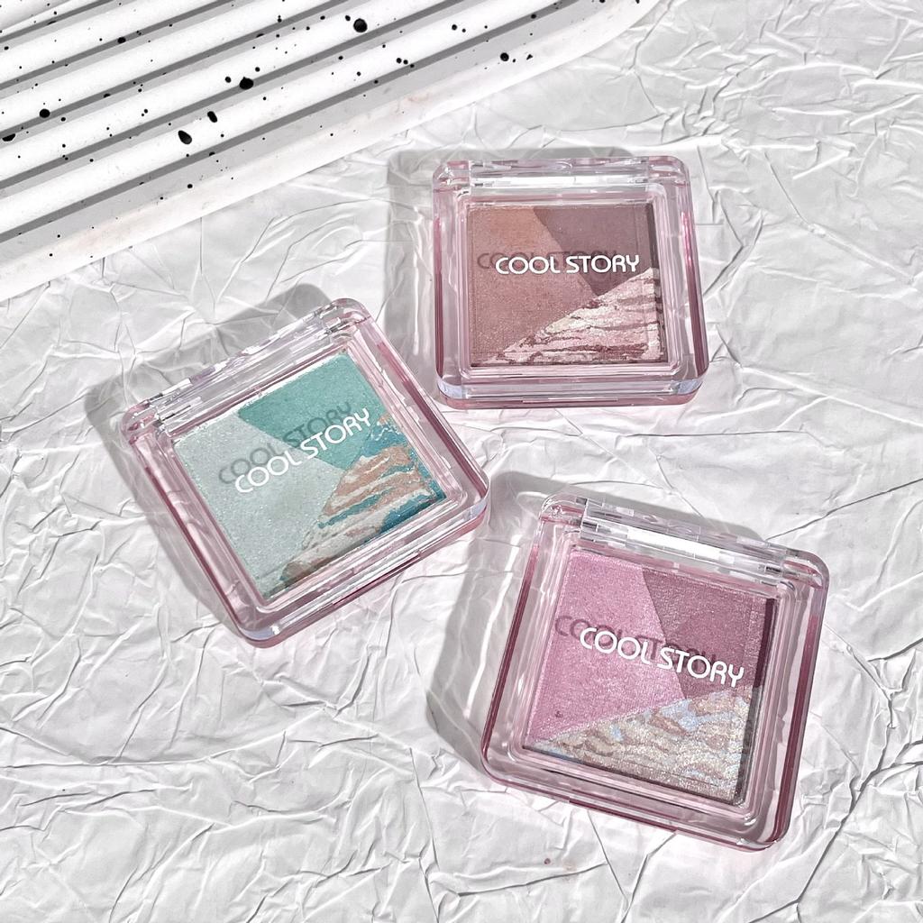 3-color Caramel Chocolate Eyeshadow Palette Pearlescent Whitening Mini Eye Shadow Palette Waterproof Glitter Powder Set Portable