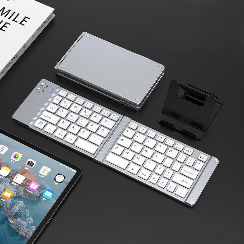 

Yixin 919 двухрежимная складная клавиатура и мышь Bluetooth и 2.4G, зарядка Type-C, совместимость с планшетами Single Keyboard серебряный