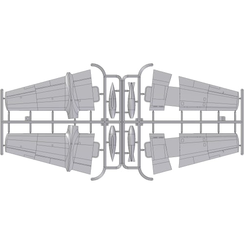 Roden 1/72 Scale US Navy North American AJ-1 Savage Carrier-Based Attack Aircraft with Nuclear Bomb, Plastic Model Kit RE72063, Molded in Color