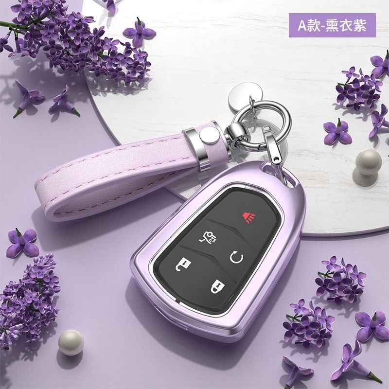 Car Key Case For Cadillac Key Pouch Xt5/Xts/Ct5/Ct6/Xt4/Xt6/Atsl Full Coverage High-End Shell Buck Cover Goddess