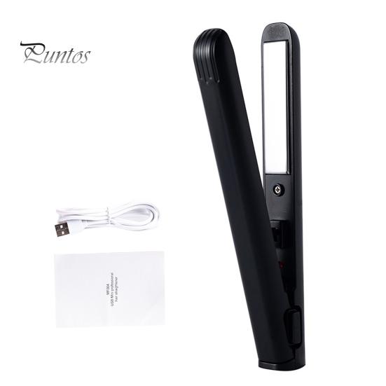 

Портативный USB-выпрямитель для волос, быстрый нагрев, электрические щипцы для завивки, прямые вьющиеся волосы, челка, мини-щипцы для завивки, дорожный инструмент для укладки волос для женщин чёрный