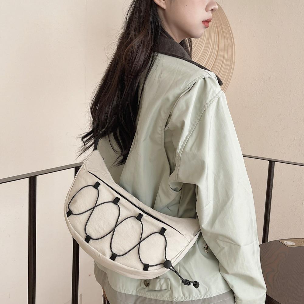 

Waterproof Crossbody Chest Bag Large Capacity Single Shoulder Bag Simple Nylon Crossbody Bag Daily чорний