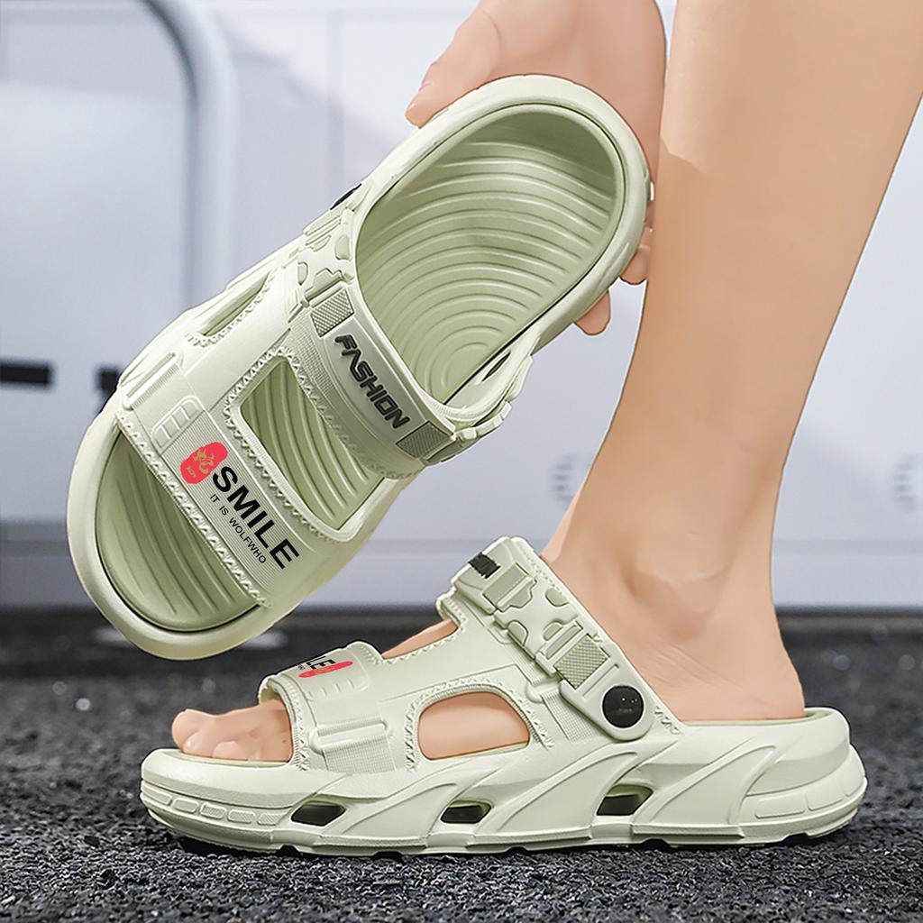 Slippers Young Men Summer Wear Dual-Purpose Beach Sandals Sports Leisure Non-Slip Outdoor One-Word Drag Men