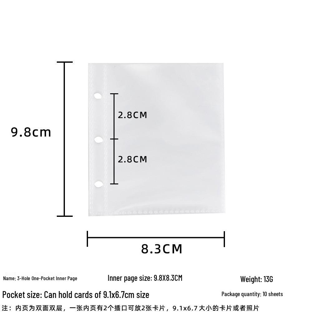 Hisocute Transparent Ripple Card & Photo Album - A8 One-Pocket, A5/A7 Size, 3-Inch Polaroid Storage
