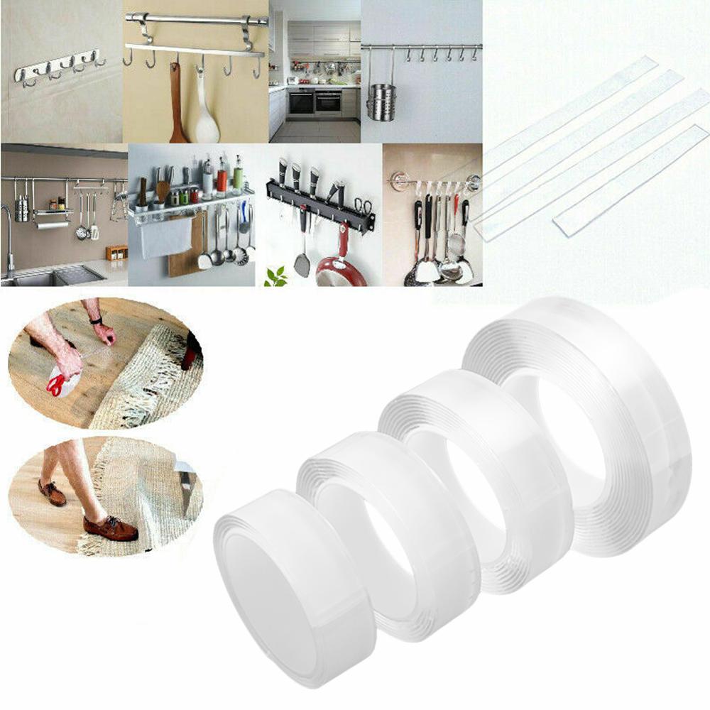1/2/3/5m Reusable Double-Sided Adhesive Nano Traceless Tape Removable Sticker Washable Adhesive Loop Disks Tie Glue Anti-scratch