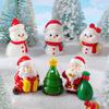 Cute Resin Christmas Ornaments Xmas Micro Landscape Miniature Santa Claus Snowman Desktop Ornaments Office Desktop Decoration