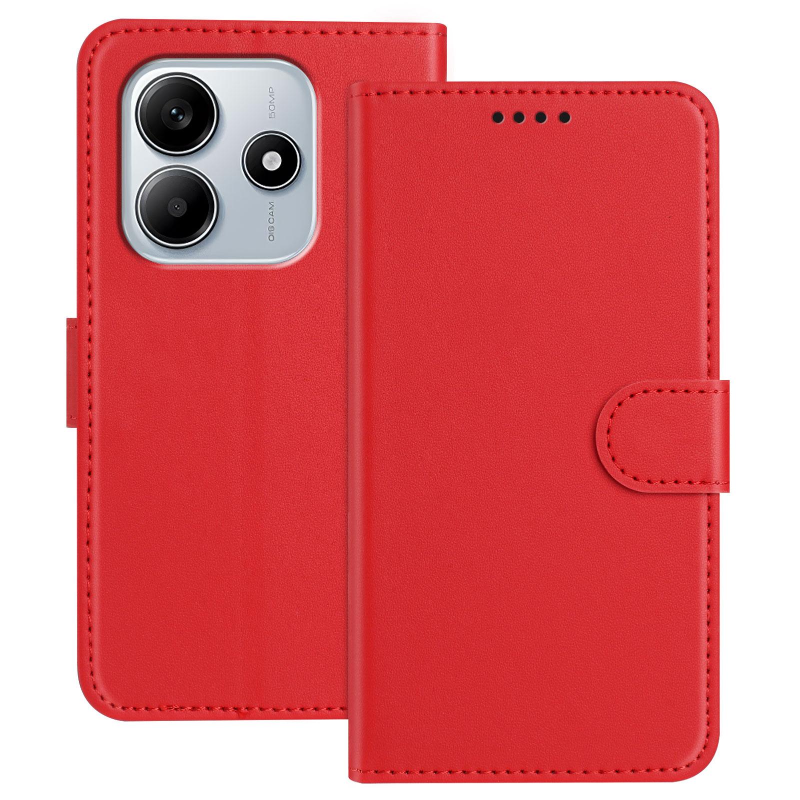 

Для Xiaomi Redmi Note 14 4G (163,25 мм) Шкіряний чохол-гаманець-підставка однотонний протиударний чохол для телефону B