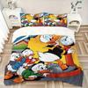 3pcs Weighing Donald Duck and Nephew Quilt Cover Set (1 Quilt Cover + 2 Pillowcases Without Pillow Core), High-Definition Printing for Home and D