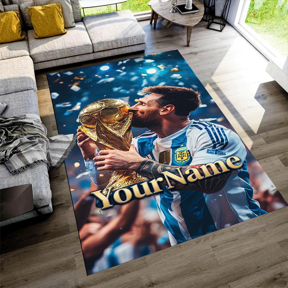 Messi Personalized Name Area Rug Suitable for Living Rooms Decorate room Outdoor Bedrooms Anti-slip Rug Decorate Offices Spiritual Gift