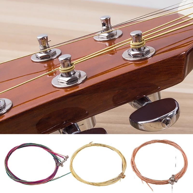 6 Pcs Folk Guitar Steel String Acoustic Guitar Strings for 6 String Classical Guitars Accessories Powerful and Durable