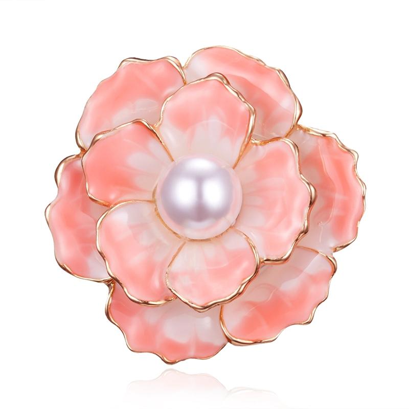 Nuova Brooch Camelia alla Moda da Donna Eleganti Spille Fiore Perla Moda Femminile Festa Cappotto Vestito Sciarpa Accessori Gioielli Regali