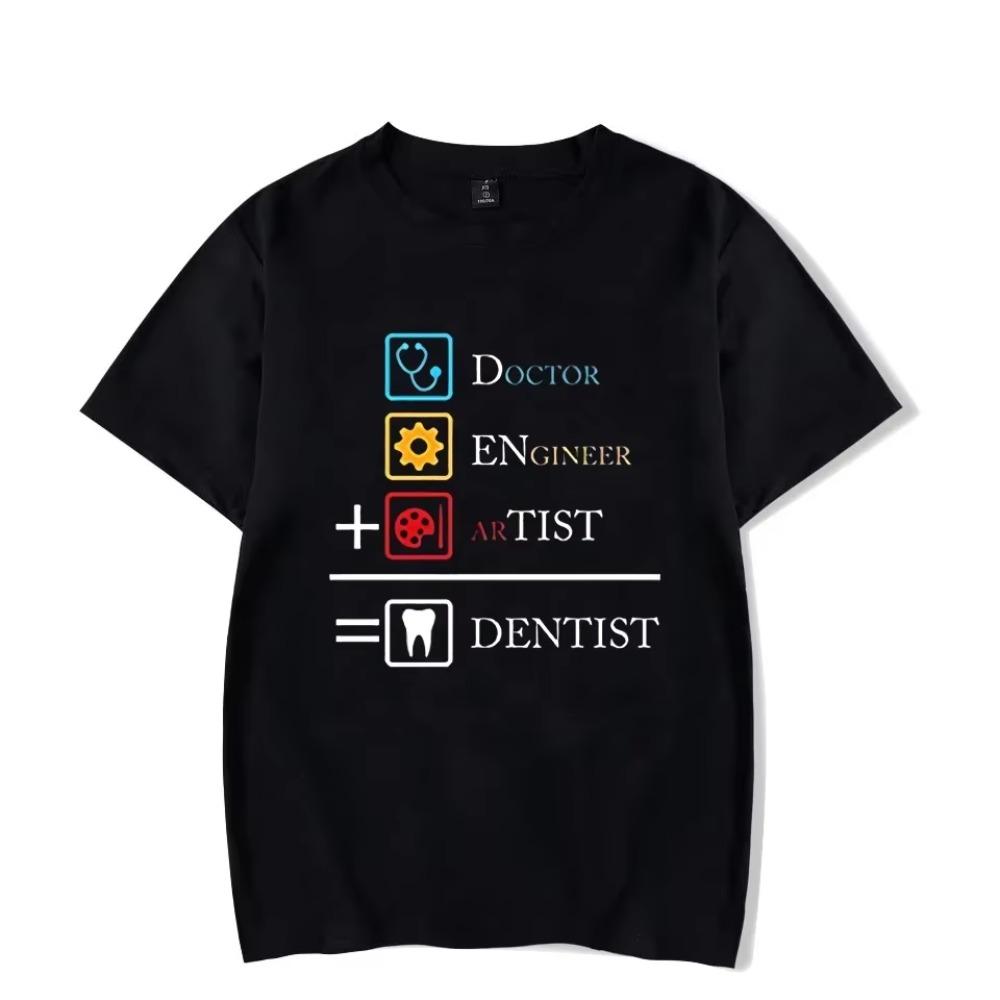 Male T-shirt Doctor Engineer Artist Equal Funny Shirt Oversized T Shirt Homme Fashion Tshirt Streetwear Camisetas Hombre