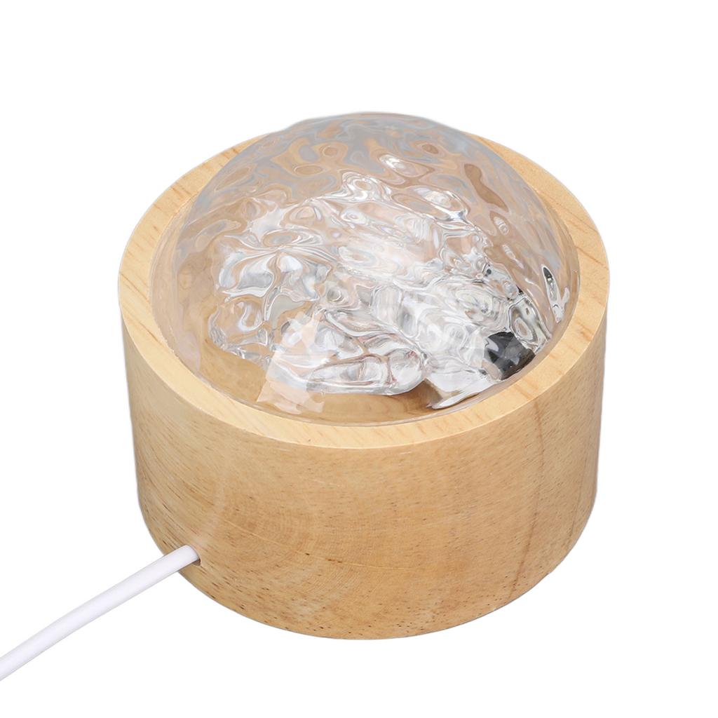 Water Wave Lamp Remote Control Dynamic Rotating RGB 16 Color Adjustable Brightness Original Wood