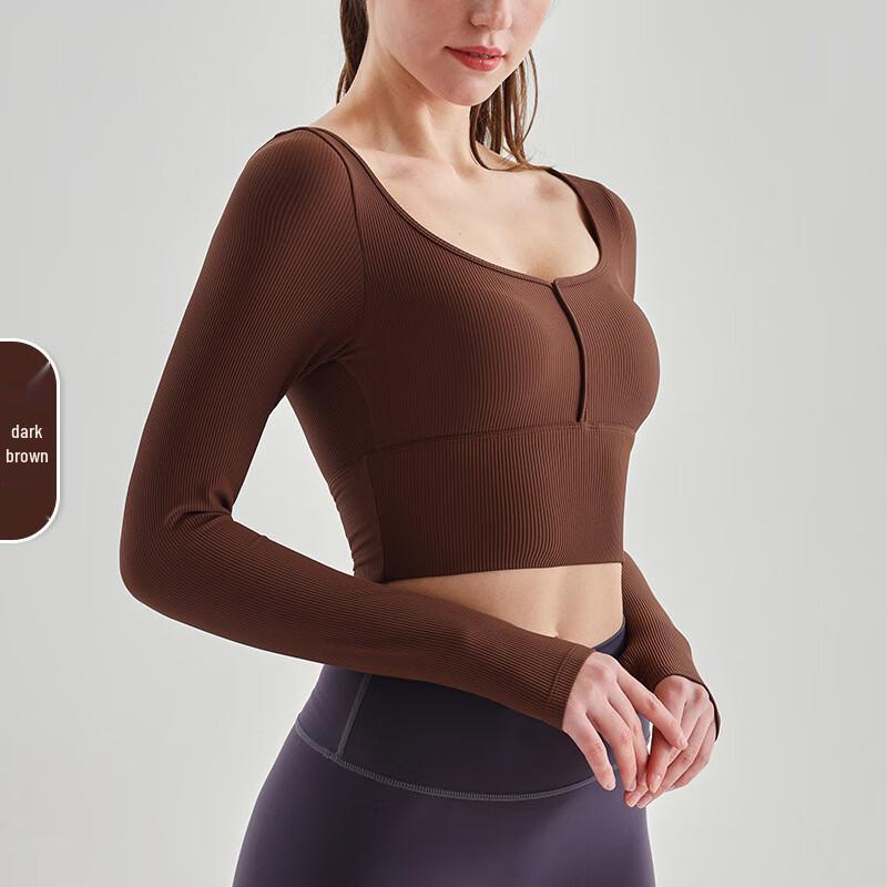 

Women s Long Sleeve Fitness & Yoga Top with Fixed Pads and Thumbholes