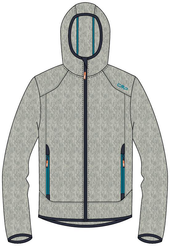 

Куртка CMP для мальчика флисовая с капюшоном (3H60844) cemento-reef 98