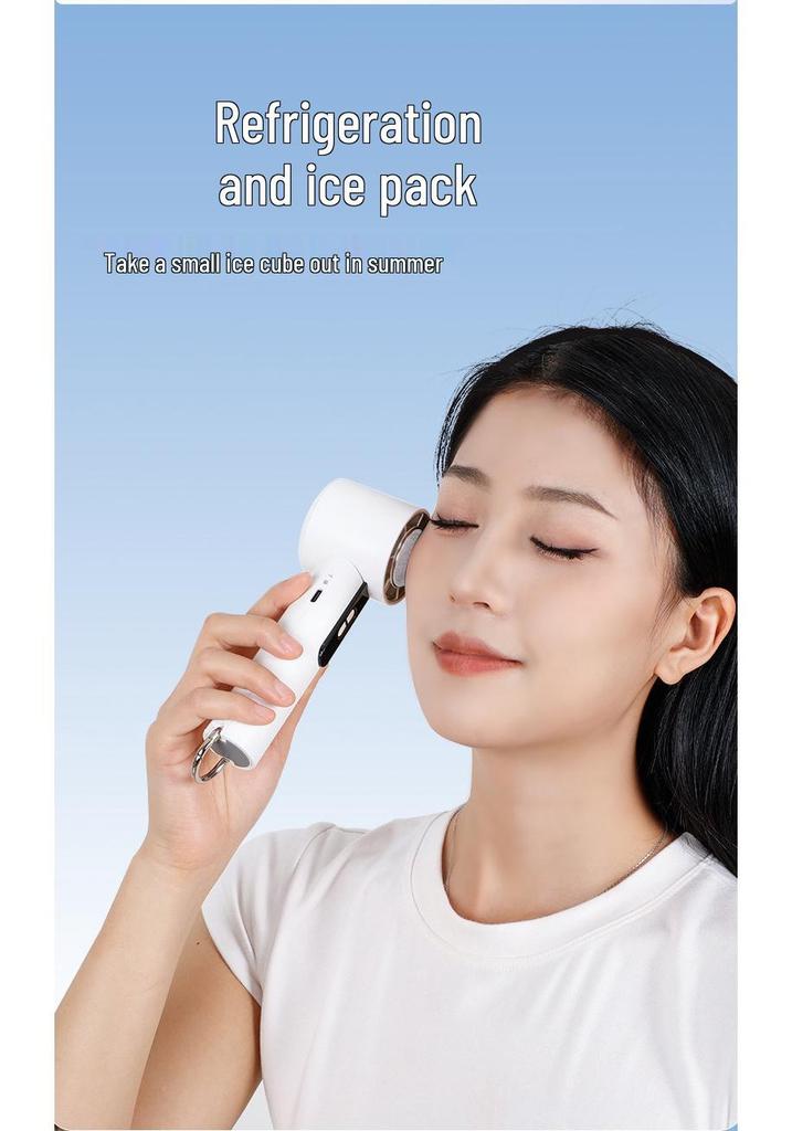 Weilexing Folding Ice Pack Cooling Fan - High-Speed Turbine, Long Battery Life, USB Portable Handheld.
