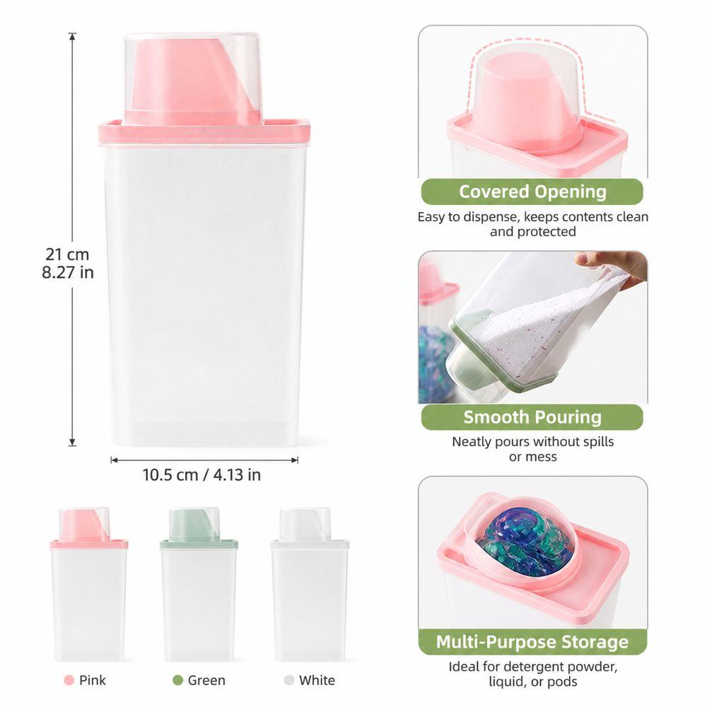 Transparent Washing Powder Storage Box with Measuring Cup Laundry Storage Container