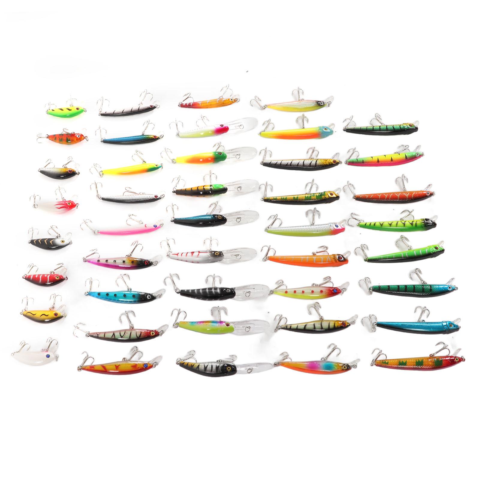 

43 шт., комплект рыболовных приманок, искусственная приманка гольяна, универсальная имитация приманки для пресной воды, соленой воды