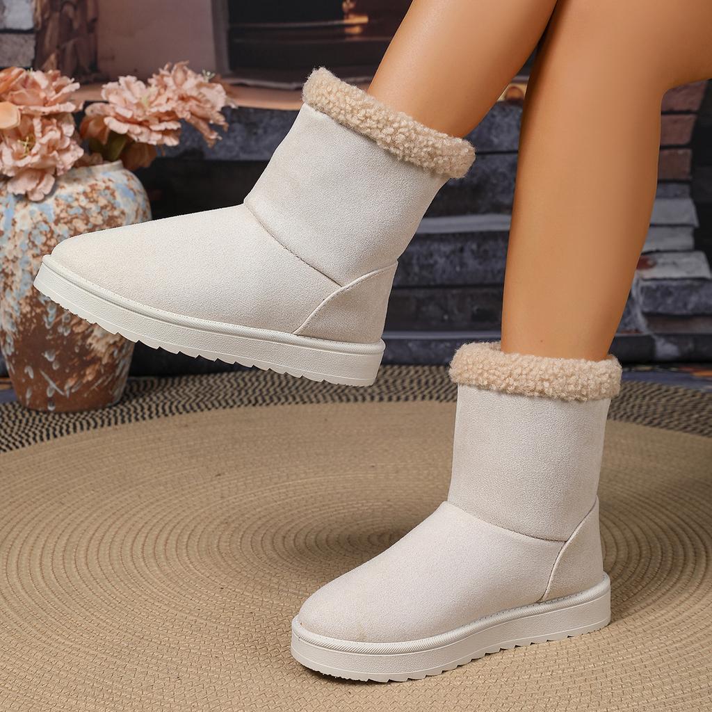 Large Size Platform Snow Boots Women's Cotton Shoes Trend Versatile Matte Warm 2025 Autumn and Winter New Fashion Cotton Shoes