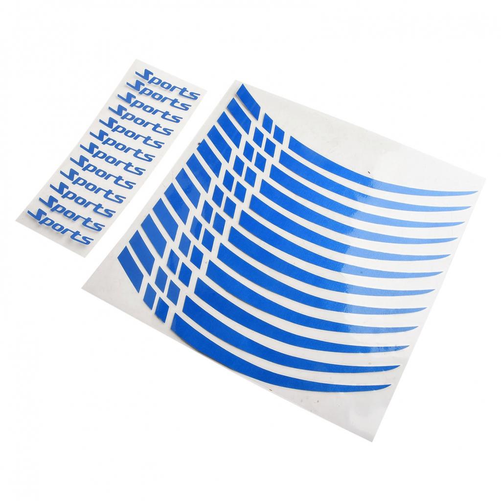 Reflective Stripe Wheel Rim Sticker for Motorcycle Wheels Set of 12 Pieces