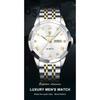 POEDAGAR Orologio da uomo di lusso originale impermeabile luminoso con data settimana acciaio inossidabile quarzo moda