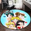 1 Stück Anime Sailor Moon Runder Teppich Bürostuhlmatte, Rutschfeste Matte für Heimdekoration, Saisonales Geschenk, Geeignet für Büro, Wohnzimmer