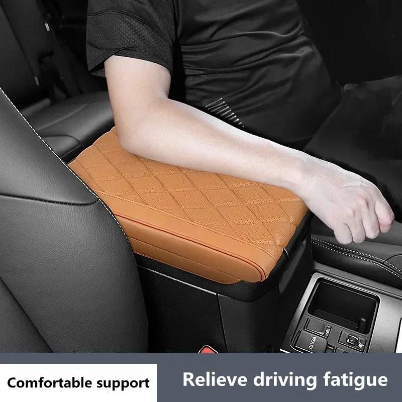 For Toyota Prado 2003-2021 Center Console Armrest Cover Pad Head layer cowhide Anti-scratch Waterproof Armrest Box Cushion