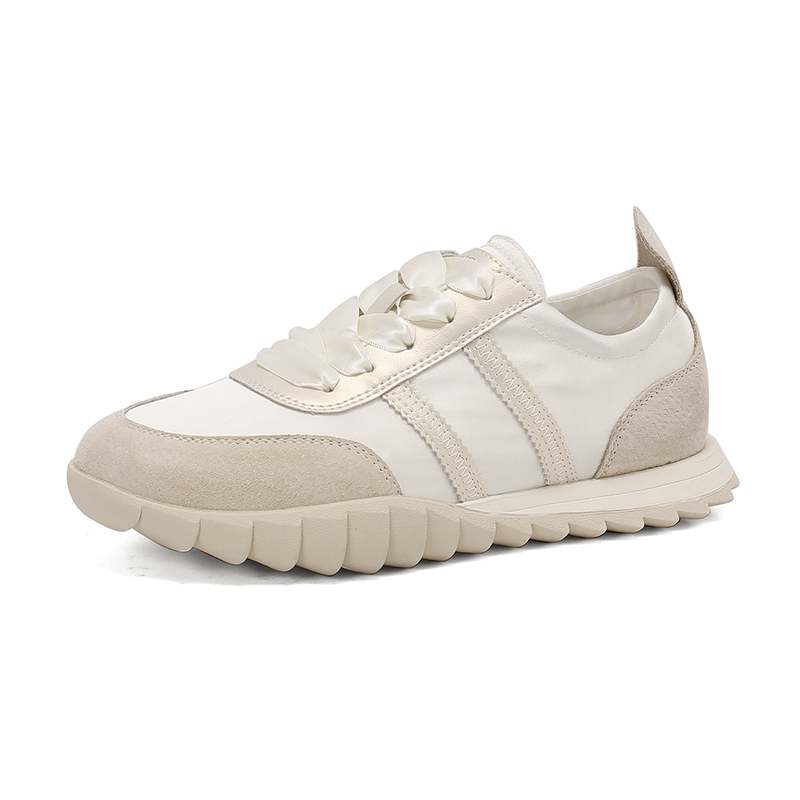 

Krazing Pot микрофибра весна осень лето кроссовки плоская платформа шнуровка серебристый цвет женская повседневная обувь 35 абрикосовый