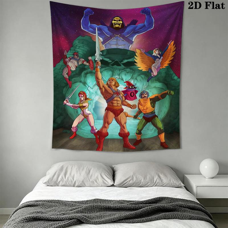 He Man Wall Tapestry Aesthetic Wall Hanging Printed Fabric Blanket Decorative Tapestries for Bedroom Living Room Home Decor