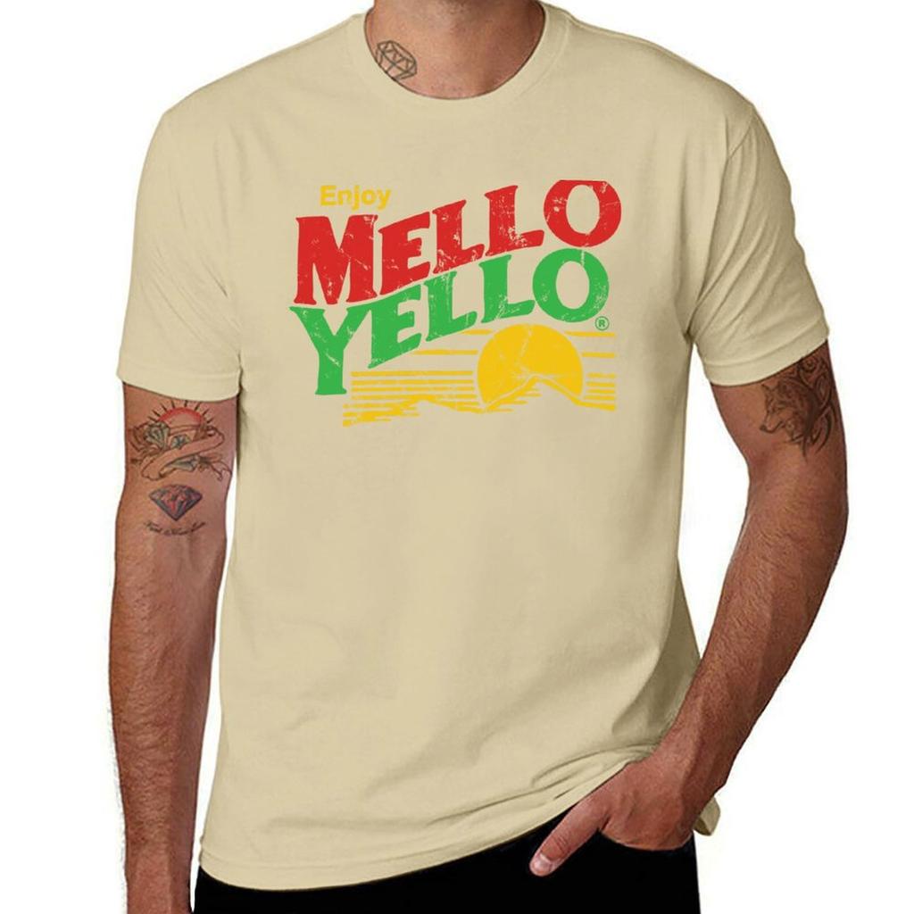 Enjoy Mello Yello vintage TShirt oversized t shirt boys animal print funny gifts cotton man tshirts mens t shirts