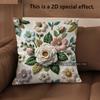 2D Vintage Embroidered Style Floral Throw Pillow Covers** Pattern Cushion Cover Suitable For Sofa Bedroom Car Pillow Cover