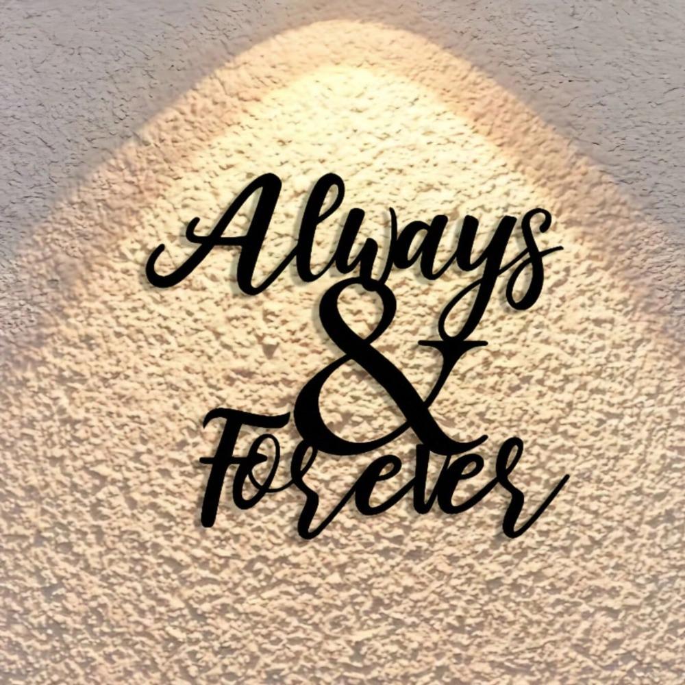 Metal Wall Art Always Forever Vintage Plaque Romantic Gift Home Decor